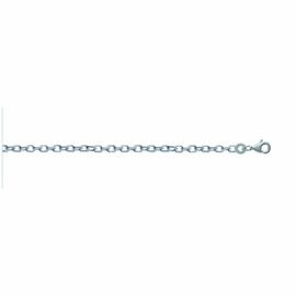 Chaine Mixte - Argent 925 - Chaîne Forçat Diamantée - Largeur : 2,25 Mm - Longueur : 50 Cm
