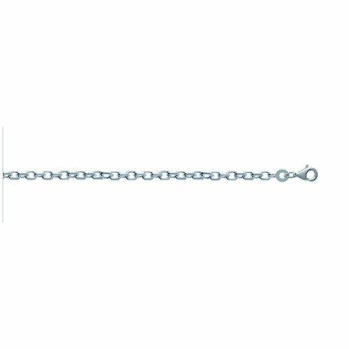 Chaine Mixte - Argent 925 - Chaîne Forçat Diamantée - Largeur : 2,6 Mm - Longueur : 50 Cm