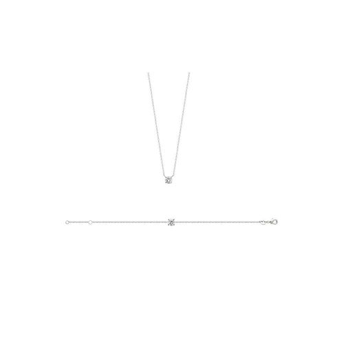 Collier Femme - Argent 925 - Oxyde De Zirconium - Longueur : 45 Cm