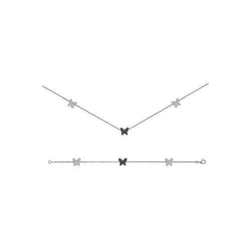 Collier Femme - Argent 925 - Oxyde De Zirconium - Longueur : 45 Cm