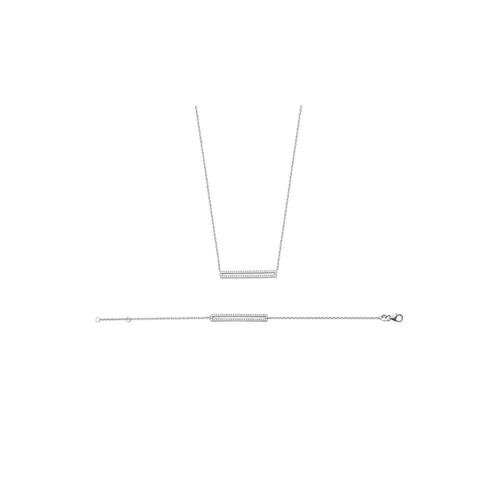 Collier Femme - Argent 925 - Oxyde De Zirconium - Longueur : 45 Cm