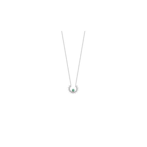 Collier Femme - Argent 925 - Aventurine - Longueur : 45 Cm