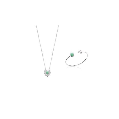 Collier Femme - Argent 925 - Aventurine - Longueur : 45 Cm