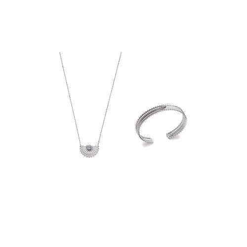 Collier Femme - Argent 925 - Labradorite - Longueur : 45 Cm