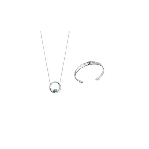 Collier Femme - Argent 925 - Aventurine - Longueur : 45 Cm