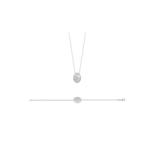 Collier Femme - Argent 925 - Nacre - Longueur : 45 Cm