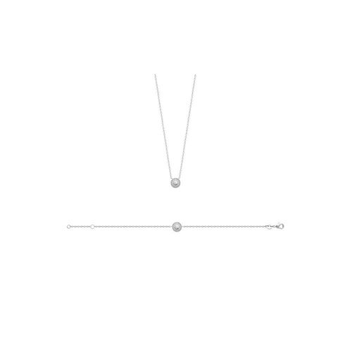 Collier Femme - Argent 925 - Oxyde De Zirconium - Longueur : 45 Cm