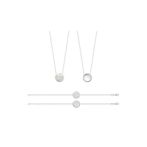 Collier Femme - Argent 925 - Nacre - Longueur : 45 Cm
