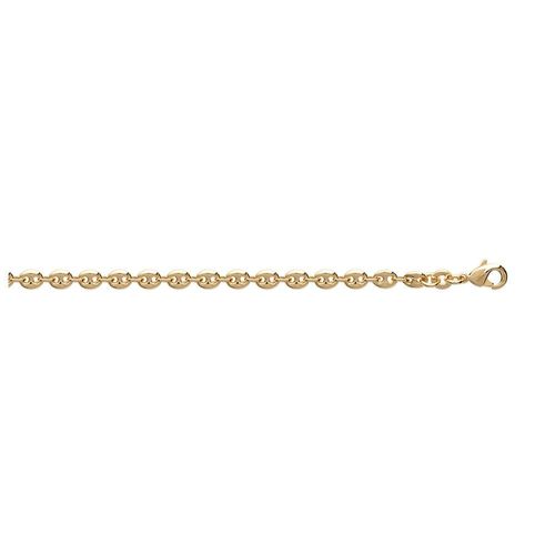Chaine Mixte - Plaqué Or - Chaîne Grain De Café - Largeur : 3,7 Mm - Longueur : 50 Cm