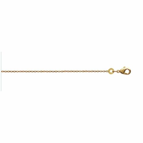 Chaine Mixte - Plaqué Or - Chaîne Forçat Diamantée - Largeur : 1,3 Mm - Longueur : 60 Cm
