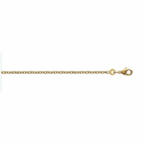 Chaine Mixte - Plaqué Or - Chaîne Forçat Diamantée - Largeur : 1,75 Mm - Longueur : 60 Cm