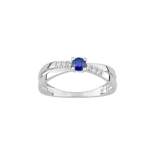 Bague Femme - Saphir Et Oxyde De Zirconium - Or 18 Carats