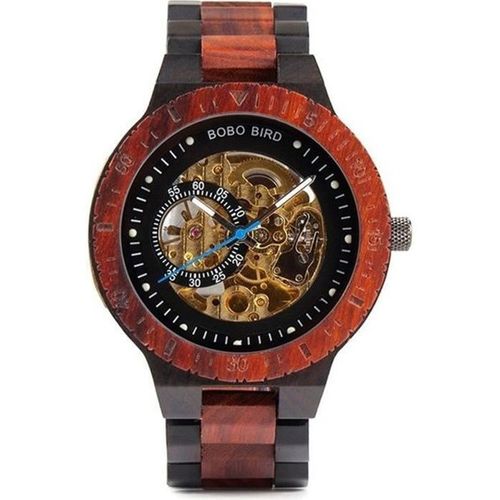 Bobo Bird Montre Homme En Bois Mécanique Automatique R05 Luxe Cadeau Rouge