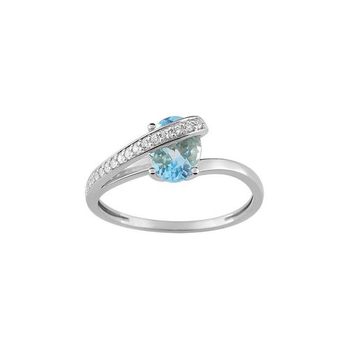 Bague Femme - Topaze Et Oxyde De Zirconium - Or 18 Carats