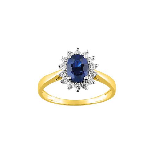 Bague Femme - Saphir Et Oxyde De Zirconium - Or 18 Carats