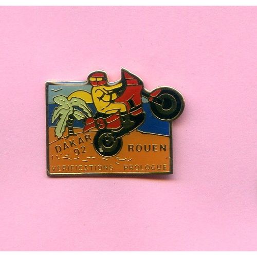 Rare Pins Rallye Paris Dakar 92 Rouen Verefications Prologue Moto G671