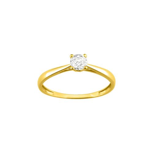 Bague Femme - Or 18 Carats - Solitaire - Oxyde De Zirconium - 0,3 Carats