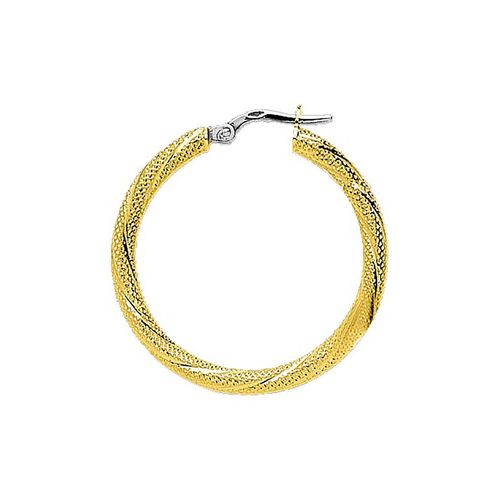 Créoles Fantaisie Femme - Or 18 Carats - Diamètre 30mm