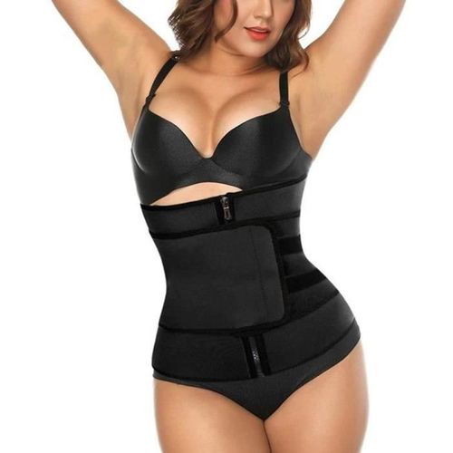 Femme Ceinture De Sudation Ajustable,N?Opr?Ne Ceinture De Minceur Sport R?Glable Ceinture Abdominale Zip,Noir S
