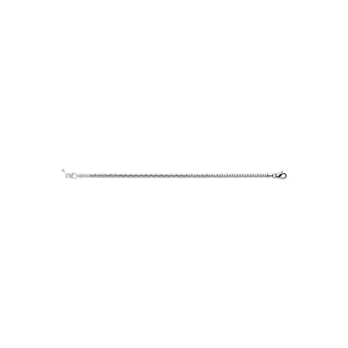 Bracelet Femme 18 Cm - Maille Haricot - Or Blanc 18 Carats - Largeur 3 Mm