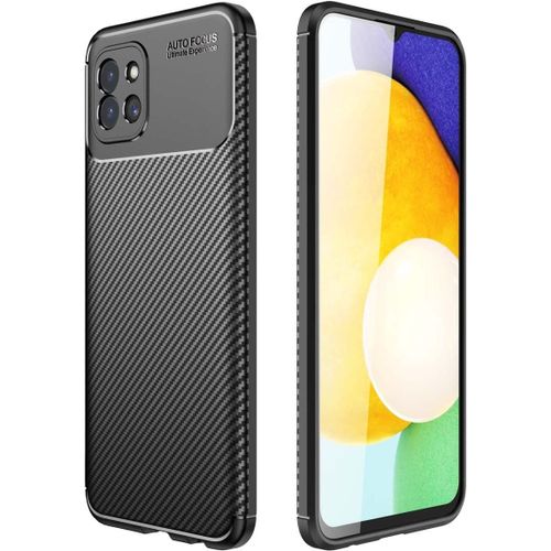 Coque Brossée Noire Samsung Galaxy A03 4g New Carbon Fiber Antichoc - Accessoires Pochette Case Samsung Galaxy A03 4g