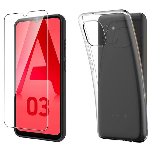 Protection Intégrale 360 Degres Samsung Galaxy A03 4g : Coque Gel De Protection En Tpu Invisible Arrière Transparente Et Protection Écran Classique Samsung Galaxy A03 4g - Accessoires Pochette Case