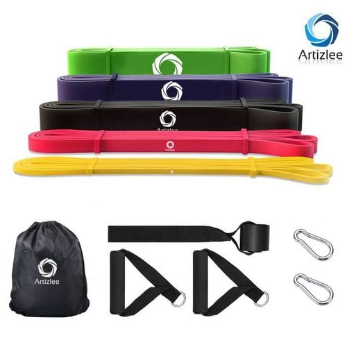 Artizlee Bandes De R?Sistance ?Lastique 9 En 1 Bandes D'exercice Durable Avec Ancrage De Porte Et Poign?Es Pour Fitness, Pilates