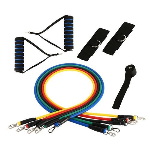 11pcs Bandes De R?Sistance ?Lastiques,Bandes De Musculation Fitness Elastiques, Poign?Es, Sangles De Cheville, Fixation Pour Porte