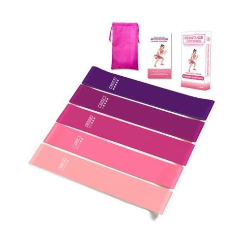 Lot De 5 Bandes De R?Sistance ?Lastique Latex Pour Salle De Gym, Exercice, Yoga, Pil?Tes, Kin?Sith?Rapie, R??Ducation Et Motrice