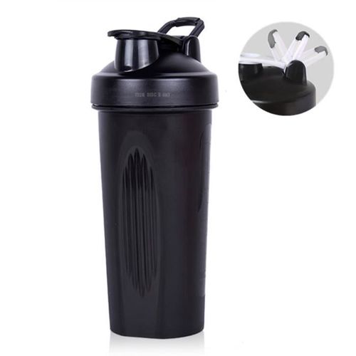 Td® Gourde Sport 600ml Femme Bouteille D'eau Sans Bpa Fitness Réutilisable École Bureau Anti-Fuite Portable Voyage Noir Camping