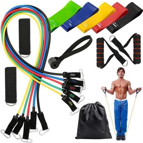 11pcs Bandes De R?Sistance Elastiques Musculation,Bandes De Fitness Pour Gym Yoga Pilates Fitness