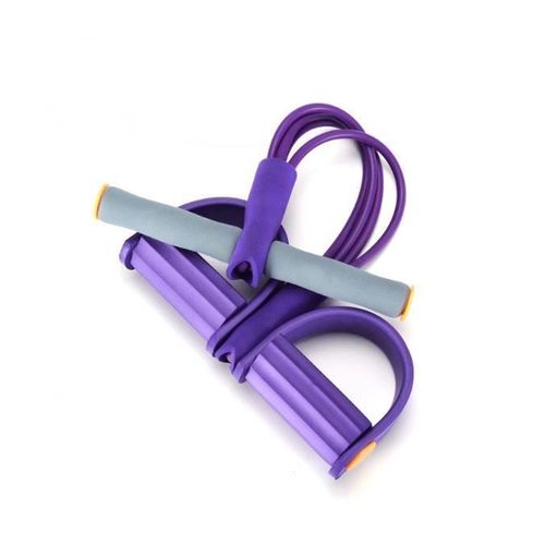 Rameur ?Lastique ? Abdominaux 4 Avec Repose-Pieds Pour Exercice De Fitness Et Yoga (Couleurs Al?Atoires)
