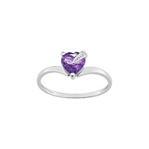 Bague Femme - Solitaire - Or 9 Carats - Améthyste