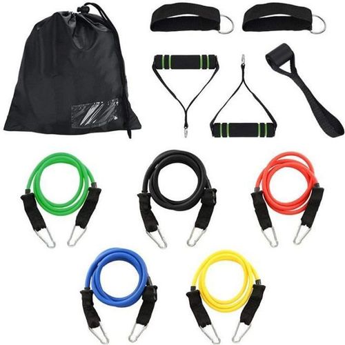 11pcs Bande De R?Sistance Set, Bandes De Fitness Elastiques Kit Avec Crochet De Porte Et Sangle De Cheville Pour Pieds Et ?Tui De Tr