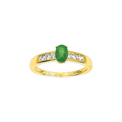 Bague Femme - Emeraude - Oxyde De Zirconium - Or 18 Carats