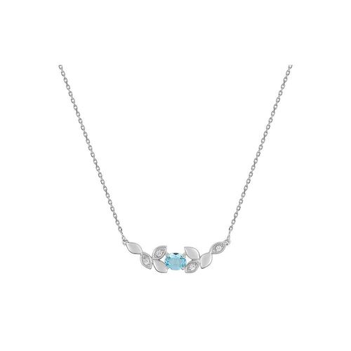 Collier Femme - Topaze - Or 18 Carats - Longueur : 42 Cm