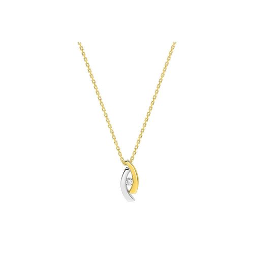 Collier Femme - Or 18 Carats - Diamant 0,04 Carats - Longueur : 42 Cm