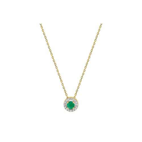 Collier Femme - Émeraude - Or 18 Carats - Longueur : 42 Cm