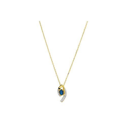 Collier Femme - Or 18 Carats - Diamant 0,02 Carats - Longueur : 42 Cm