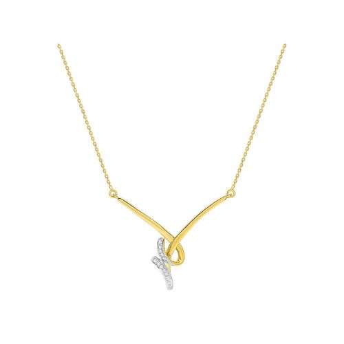 Collier Femme - Or 18 Carats - Diamant 0,05 Carats - Longueur : 42 Cm