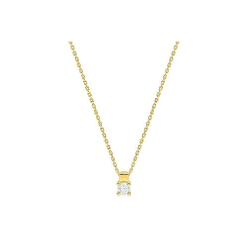 Collier Femme - Or 18 Carats - Diamant 0,18 Carats - Longueur : 42 Cm