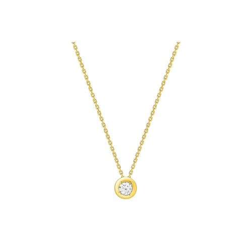 Collier Femme - Or 18 Carats - Diamant 0,18 Carats - Longueur : 42 Cm