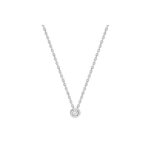 Collier Femme - Or 18 Carats - Diamant 0,04 Carats - Longueur : 42 Cm