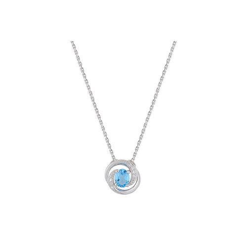 Collier Femme - Topaze - Or 18 Carats - Longueur : 42 Cm