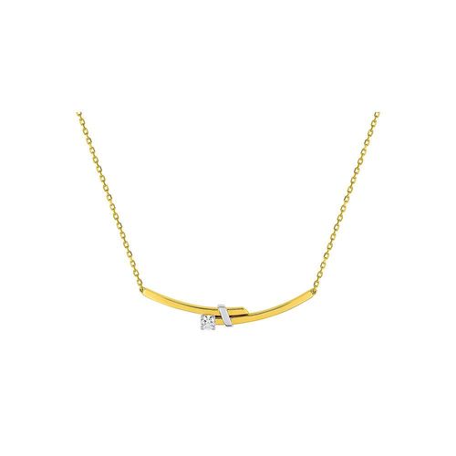 Collier Femme - Oxyde De Zirconium - Or 18 Carats - Longueur : 42 Cm