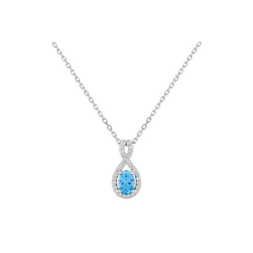 Collier Femme - Topaze - Or 18 Carats - Longueur : 42 Cm