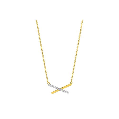 Collier Femme - Or 18 Carats - Diamant 0,04 Carats - Longueur : 42 Cm