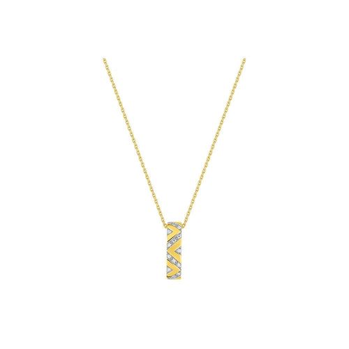 Collier Femme - Or 18 Carats - Diamant 0,08 Carats - Longueur : 42 Cm