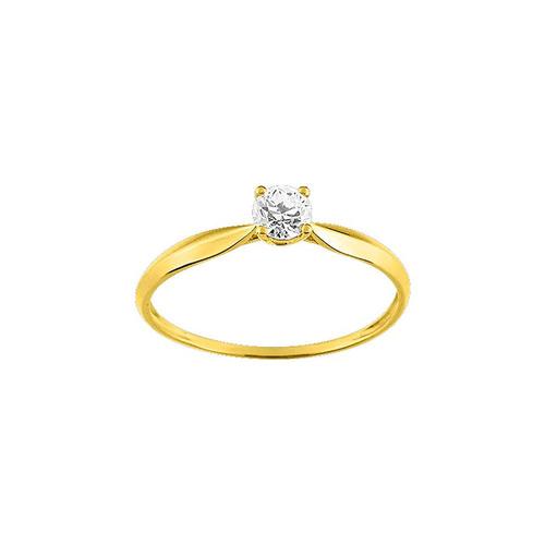 Bague Femme - Solitaire - Or 9 Carats - Oxyde De Zirconium - 0,30 Carat