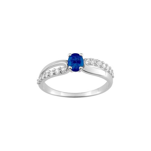 Bague Femme - Saphir - Oxyde De Zirconium - Or 9 Carats